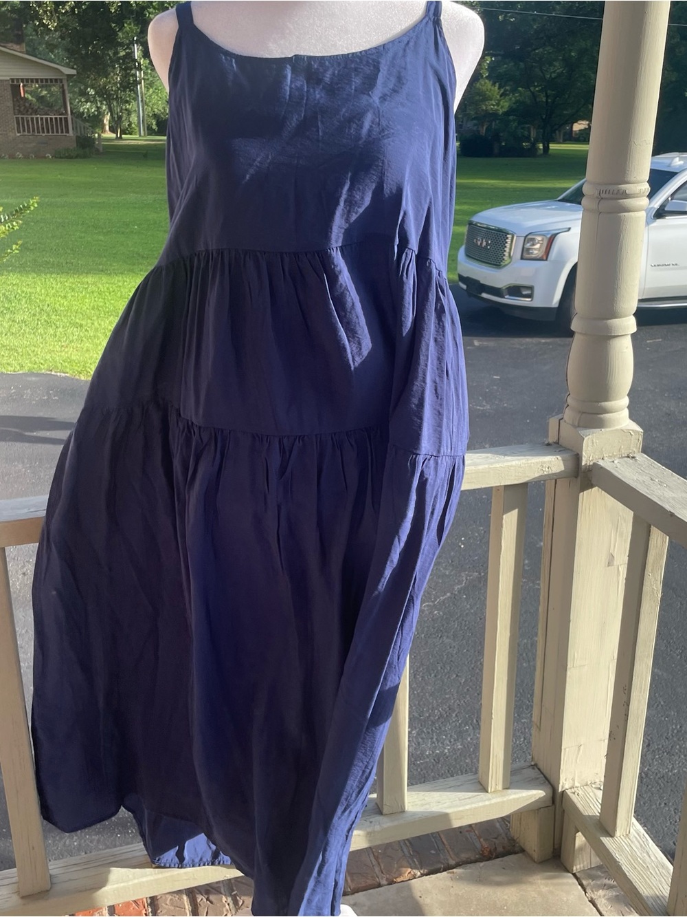 Women’s Navy Maxi Dress with Spaghetti Straps